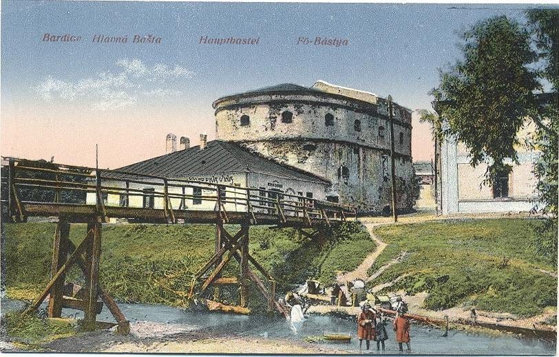 Opevnenie mesta Bardejov na historickej pohľadnici