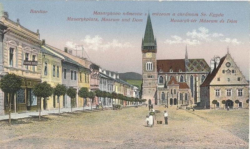 Bardejov Radničné námestie na historickej fotografii