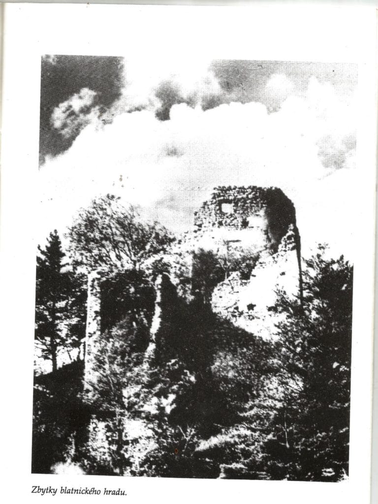 Dobová fotografia hradu Blatnica