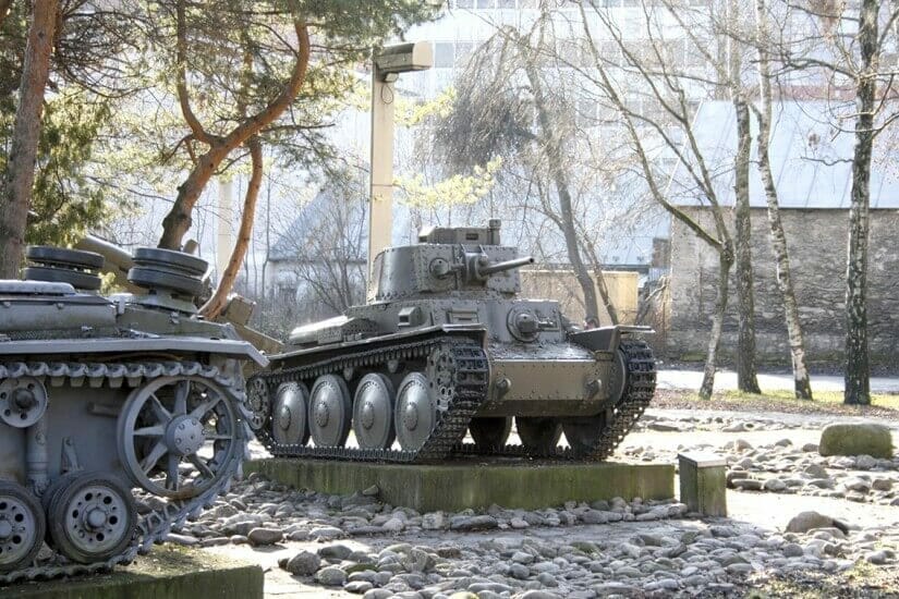 Vonkajšia expozícia múzea - Česko-slovenský ľahký tank LT38