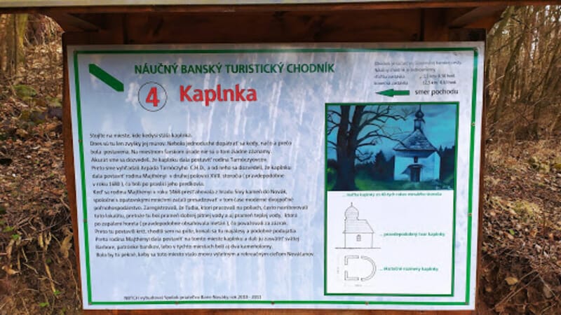 Náučný turistický chodník Nováky – informačná tabuľa o Kaplnke