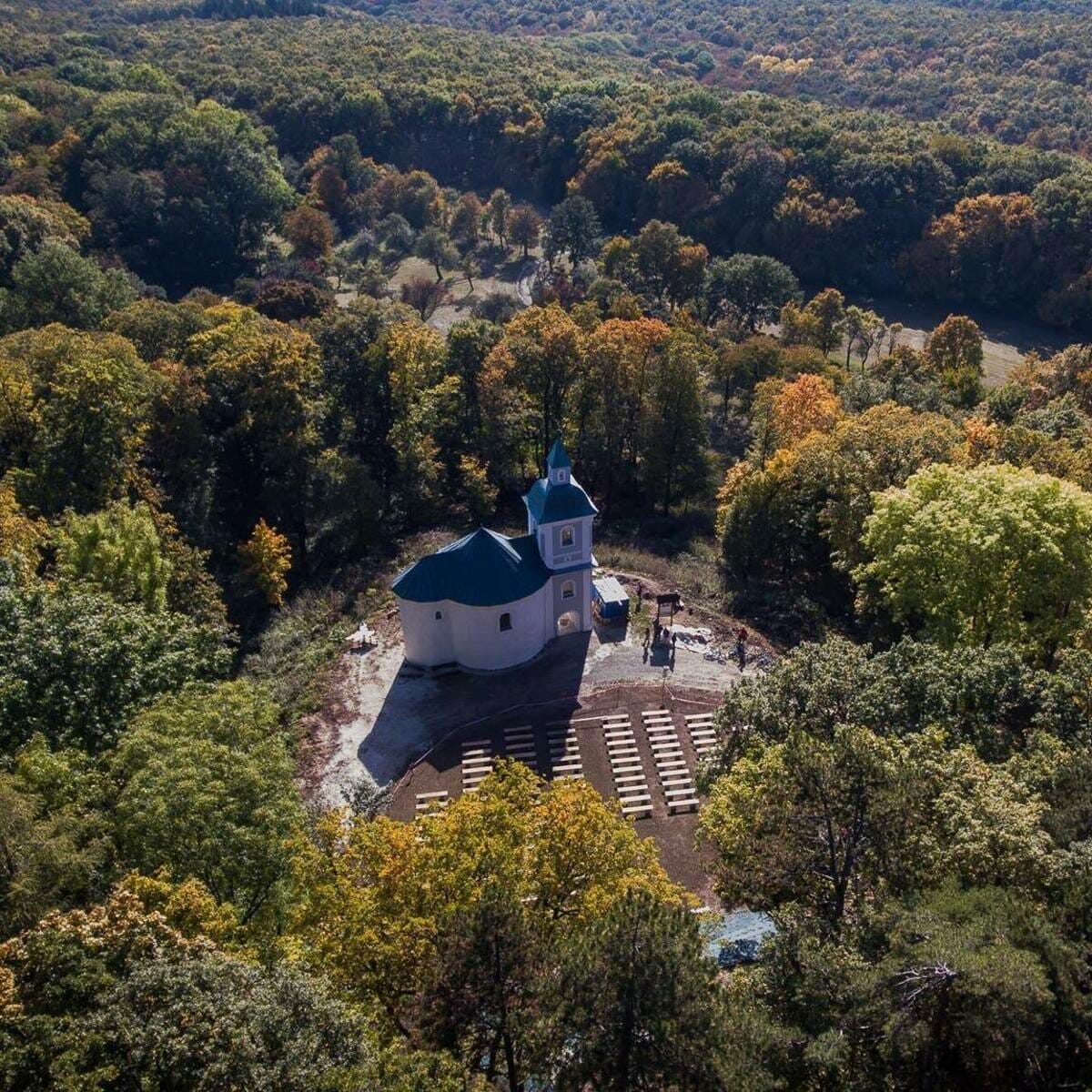 Rotunda sv. Juraja – letecký pohľad
