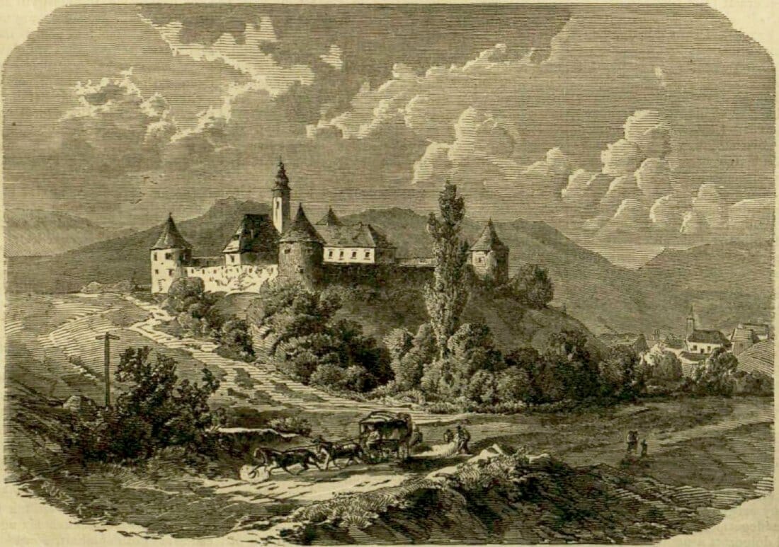 Historická kresba pevnosti Bzovík