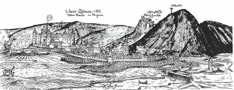 Zvolen a Pustý hrad na historickej kresbe