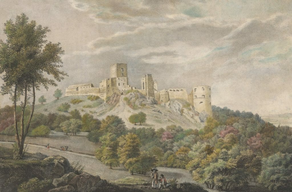 Smolenice (Zrúcaniny Smolenického hradu), Jozef Anton Lántz, 1827, SNG